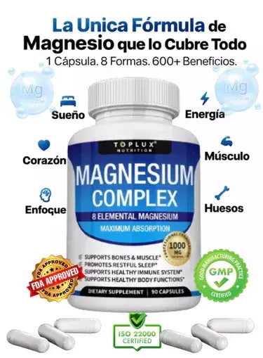 Toplux Complejo de magnesio 8 en 1 🇺🇸 Producto 100% Americano